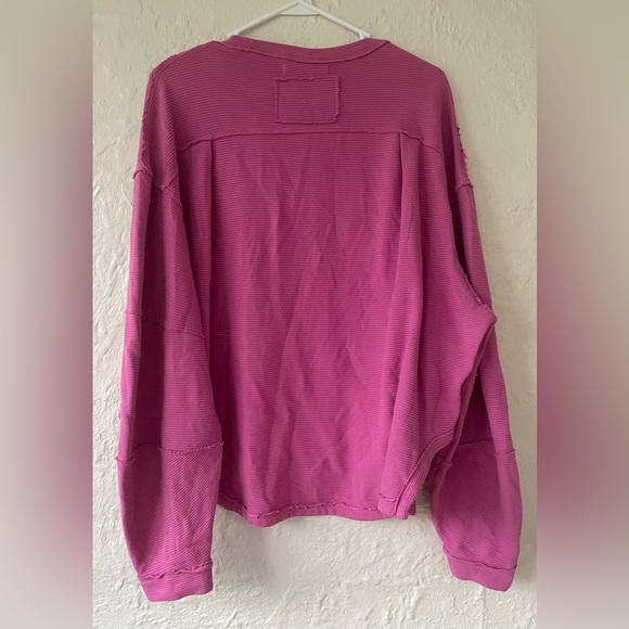 We The Free Total Eclipse Oversized Rib Knit Crew Neck Long Sleeve Top; size S - Picture 5 of 8